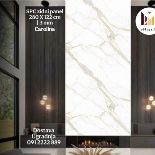 Carolina a white and gold marble wall