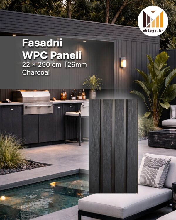Fasadni WPC Paneli - Charcoal Fasadni WPC Paneli - Charcoal