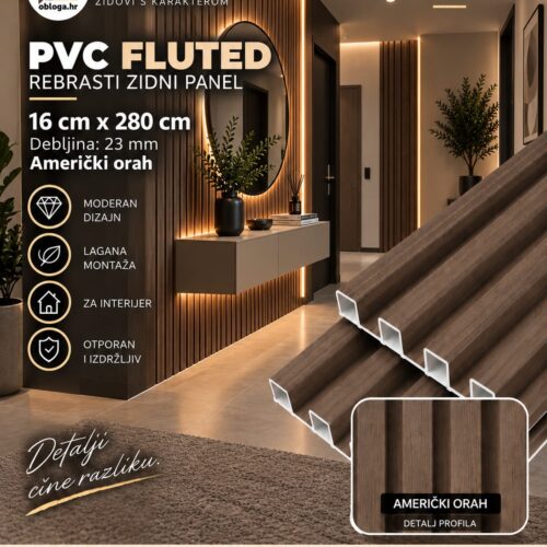 pvc fluted američki orah američki orah