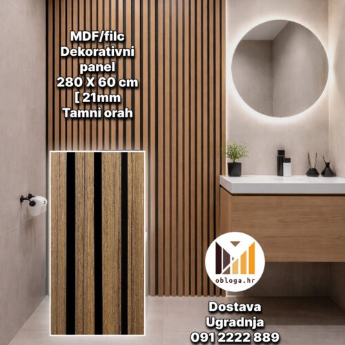 Akustični paneli – Tamni orah – 280x60cm