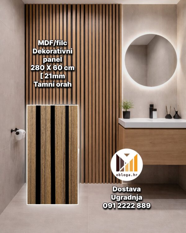 Akustični paneli – Tamni orah – 280x60cm