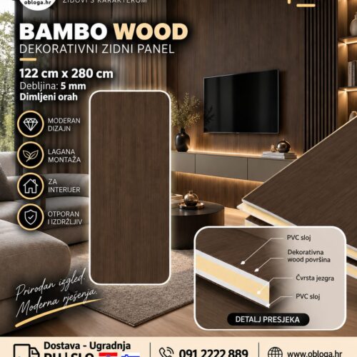 bambowood dekorativni zidni panel dimljeni horah bambowood dekorativni zidni panel dimljeni orah