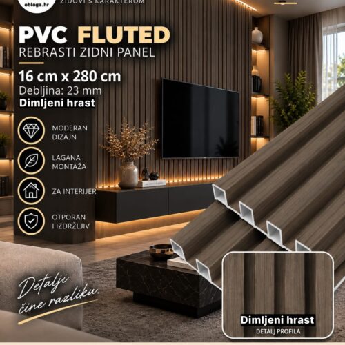 pvc fluted dimljeni hrast Dimljeni hrast