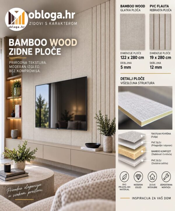 tekstilna bambo wood tekstilni zidni panel